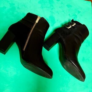 Kenneth Cole Reaction Leather Heeled Ankle Boots